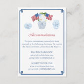 4 juli rood wit en blauw bruiloft accommodaties informatiekaartje (Voorkant)