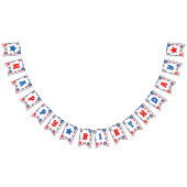 4 juli Rood Wit en Blauw Gelukkige Verjaardag Vlaggetjes (Alle)