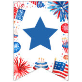 4 juli Rood Wit en Blauw Gelukkige Verjaardag Vlaggetjes (Eerste vlag)