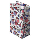 4 juli Rood Wit en Blauw Patriottische Cupcakes Klein Cadeauzakje (Voorkant Gekanteld)