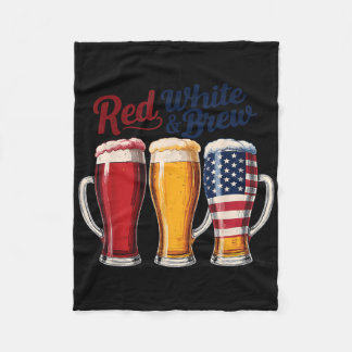 4 juli Rood Wit En Brouw Bier T-shirt Grappig Am Fleece Deken