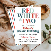 4 juli rood wit en twee jongen 2e verjaardag kaart