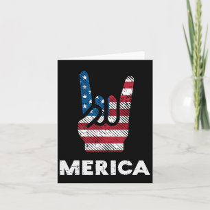 4 juli Rots Hand Merica Vlag Amerika Rocker Mannen Kaart