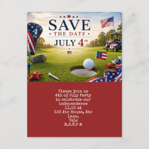 4 juli Save the Date  Onafhankelijkheidsdag feest  Briefkaart