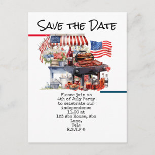 4 juli save the date Onafhankelijkheidsdag vierin Briefkaart