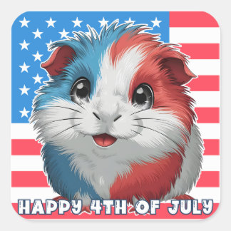 4 juli Schattige Guinee Varken Sticker Blad