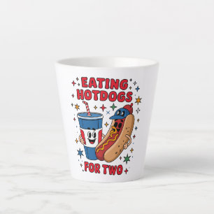 4 juli Schattige Hotdogs Latte Mok