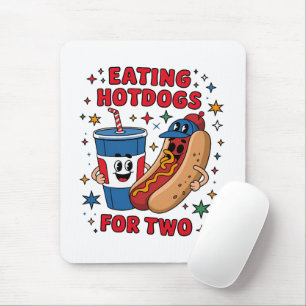 4 juli Schattige Hotdogs Muismat