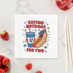4 juli Schattige Hotdogs Servet