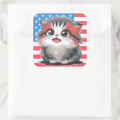 4 juli Schattige Kitten Sticker Blad (Tas)