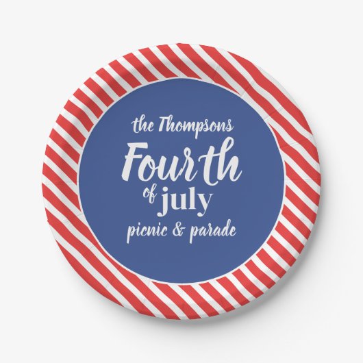 4 juli Schattigee zomer gewoonte Papieren Bordje (Voorkant)