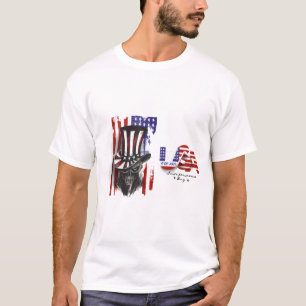 4 juli Schedel Oom Sam Hoed T-Shirt – Patrioti