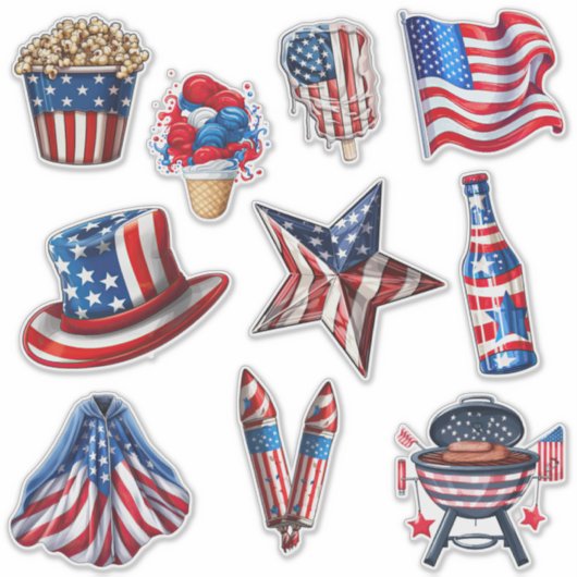 4 juli Set 1 Sticker (Voorkant)
