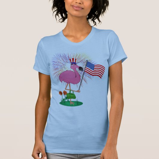 4 juli Shirt Flamingo (Voorkant)