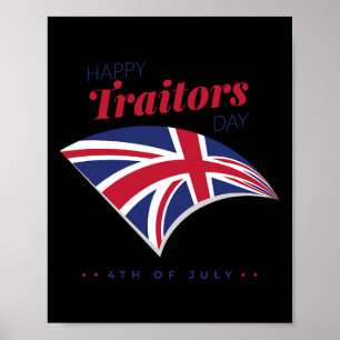 4 juli Shirt Happy Traitors Day Amerikaanse inde Poster