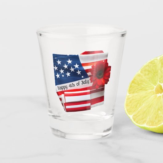 4 juli shot glas (Voorkant)