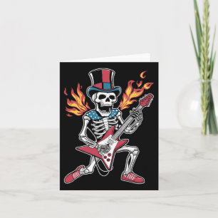 4 juli Skeleton spelen gitaar rock en roll USA Kaart