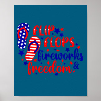 4 juli slippers vuurwerk & vrijheid poster