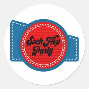 4 juli Sock Hop Feest Ronde Sticker