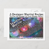 4 juli Sparkler Martini Recept Briefkaart (Voorkant / Achterkant)