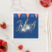 4 juli Sparklers met Flags Napkins Servet (Insitu)