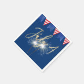 4 juli Sparklers met Flags Napkins Servet (Hoek)