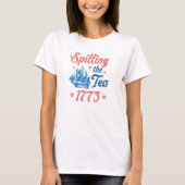 4 juli Spilling van de thee sinds 1773 T-shirt (Voorkant)