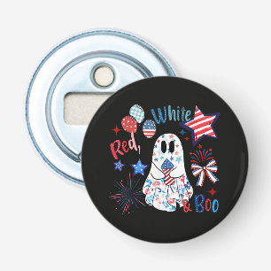 4 juli spook rood wit Boo patriottische Halloween Button Flesopener