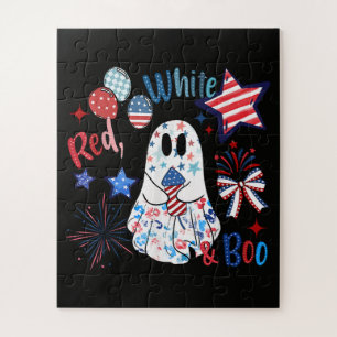 4 juli spook rood wit Boo patriottische Halloween Legpuzzel