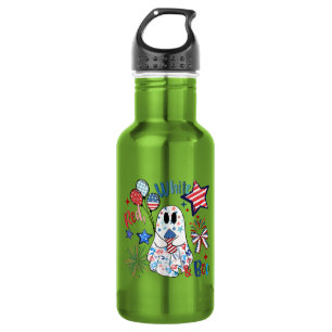 4 juli spook rood wit Boo patriottische Halloween Waterfles