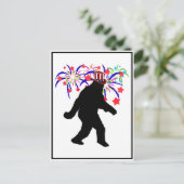 4 juli Squatchin' met vuurwerk Briefkaart (Staand voorkant)