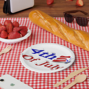 4 juli Star Stripes Papieren Bordje