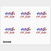 4 juli Star Stripes Ronde Sticker (Vel)
