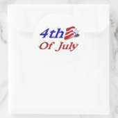 4 juli Star Stripes Ronde Sticker (Tas)