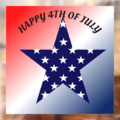 4 juli Star Window Cling Raamsticker (Vel 2)