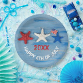 4 juli Starfish Papieren Bordje (Feest)