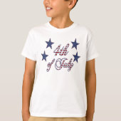4 juli Stars en Stripes Typografie T-shirt (Voorkant)