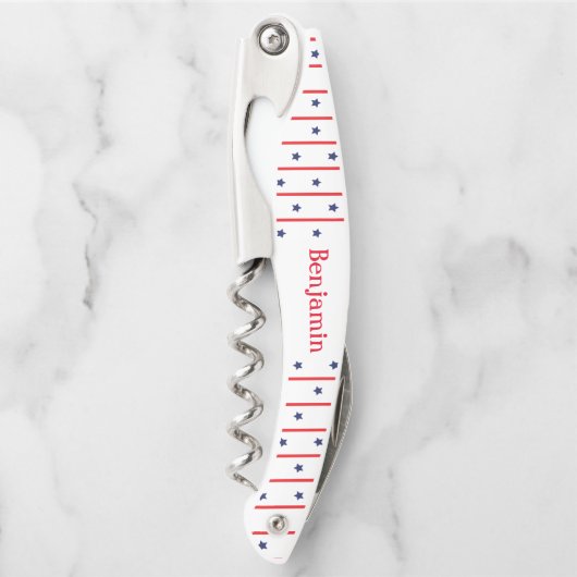 4 juli Sterren en strepen Rood Wit en Blauw Kurkentrekker (Voorkant)