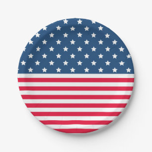 4 juli Sterren en strepen Rood Wit en Blauw Papieren Bordje