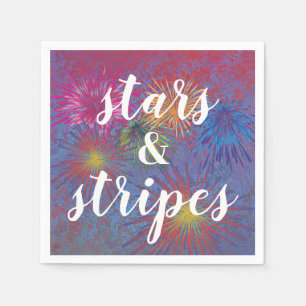 4 juli sterren en Stripes Patriottic Fireworks Servet