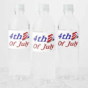 4 juli sterren en stripes waterfles etiket