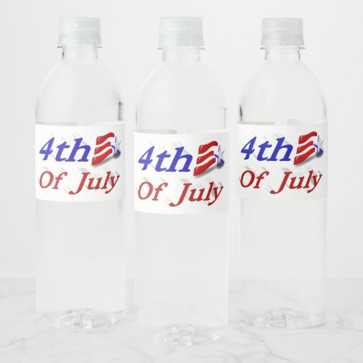 4 juli sterren en stripes waterfles etiket (Flessen)