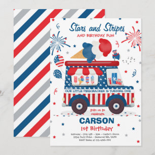 4 juli sterren stapes ijsklok op zaterdag kaart