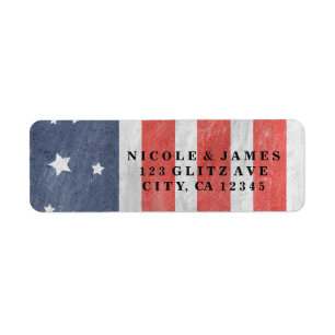 4 juli sterren strepen rood wit blauw USA labels