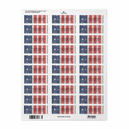 4 juli Sterren Strepen Rood Wit Blauw USA Labels (Full Sheet)