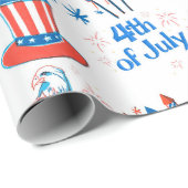 4 juli Stickers Patroon Cadeaupapier (Rol Hoek)
