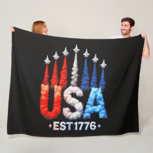 4 juli straaljagers Usa patriottisch Fleece Deken