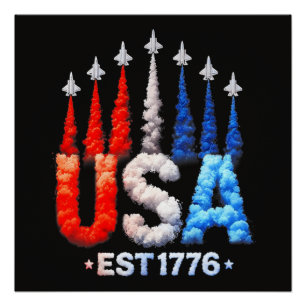 4 juli straaljagers Usa patriottisch Perfect Poster