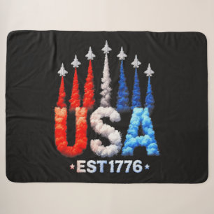 4 juli straaljagers Usa patriottisch Sherpa Deken