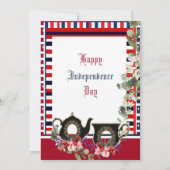 4 juli Strepen  Theepot Afternoon High Tea Kaart (Achterkant)